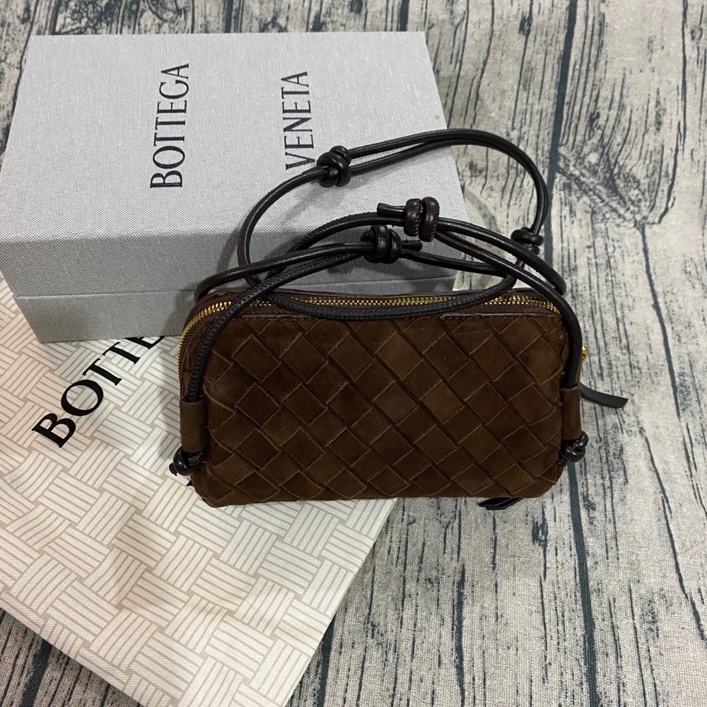 Bottega Veneta Dark Brown Intrecciato Leather Shoulder Bag